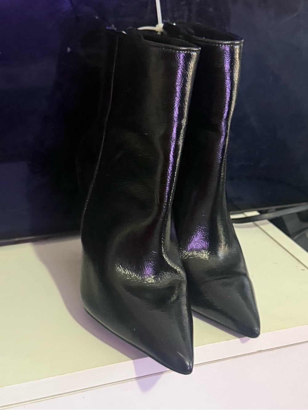 Steve Madden Black Pointed Toe Ankle Boots